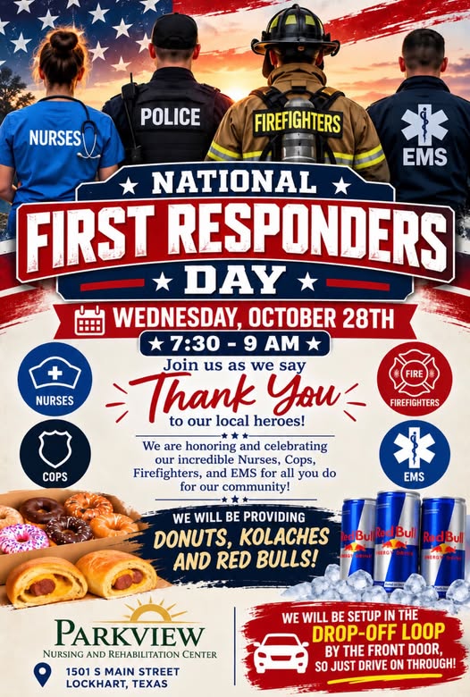 National First Responders Day – FREE Breakfast for Our Local Heroes