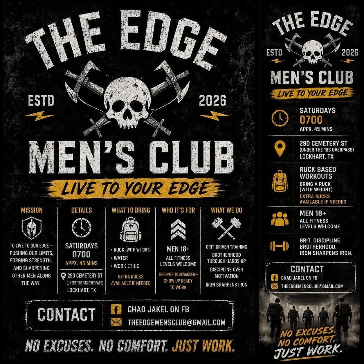 The Edge Men's Club - Saturday Ruck Based Workouts