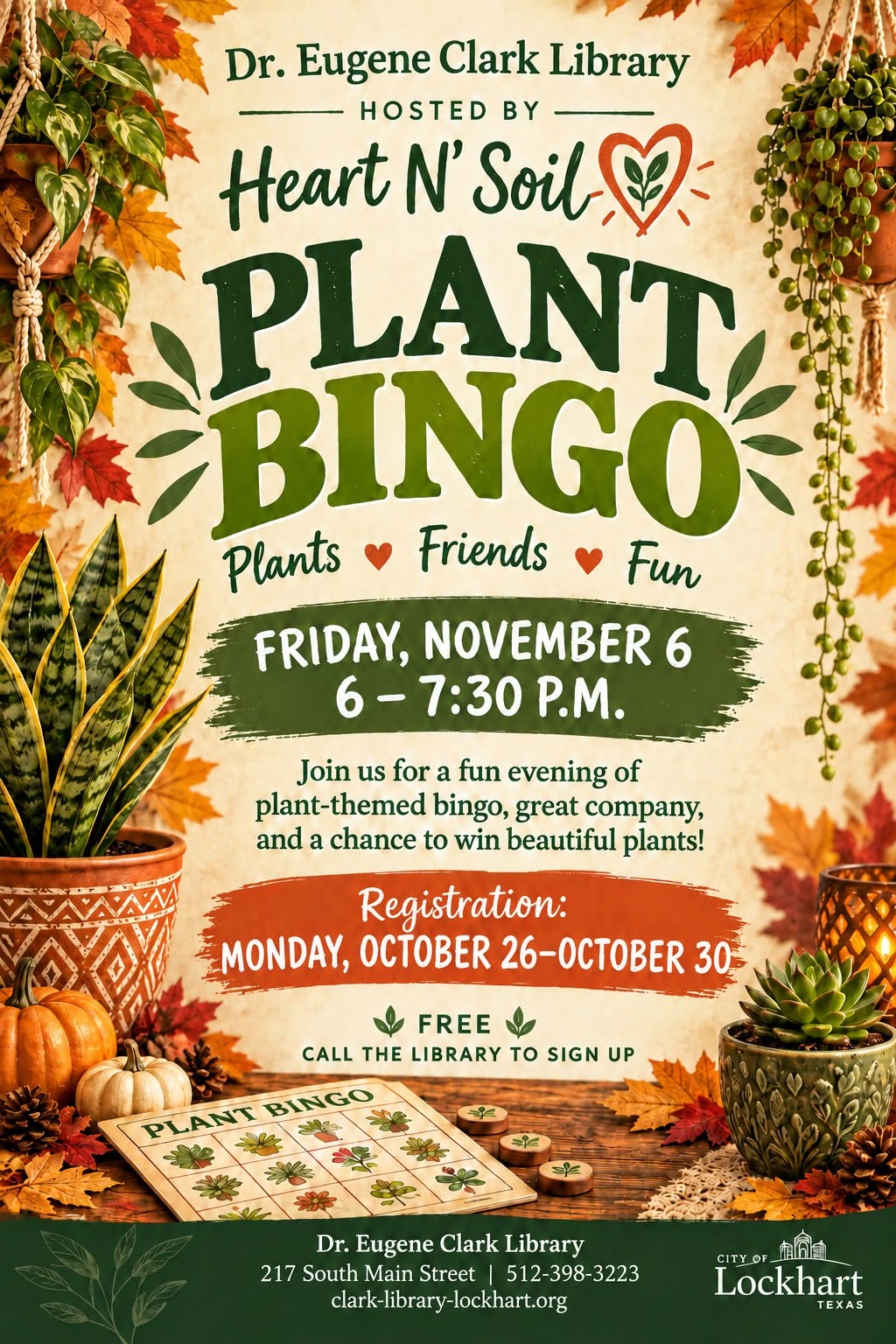 Plant Bingo at Dr. Eugene Clark Library