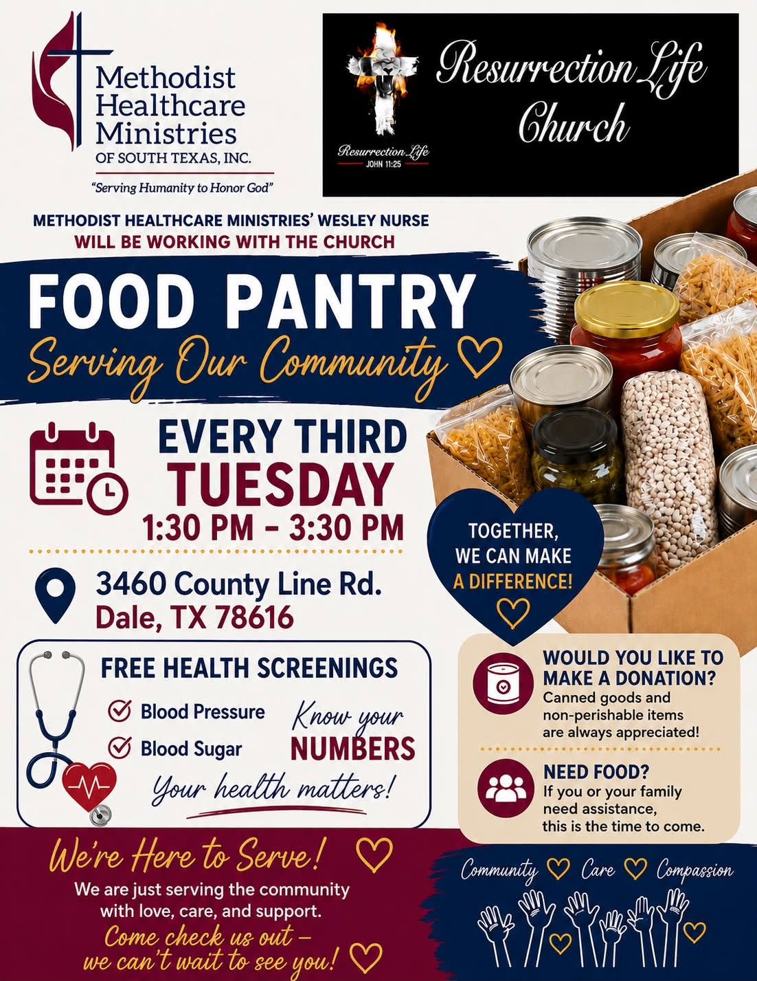 Food Pantry & Free Health Screenings