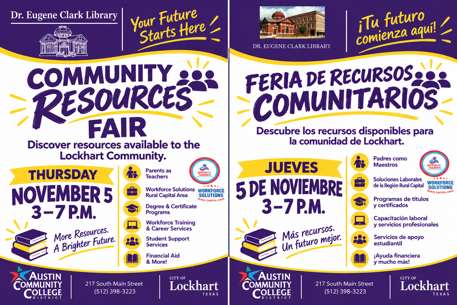 Community Resources Fair at Dr. Eugene Clark Library