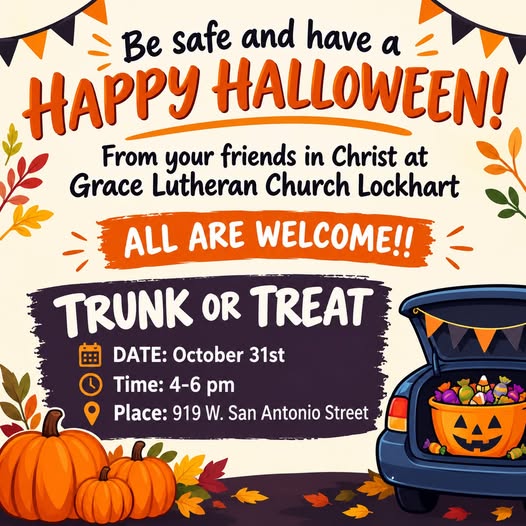 Trunk or Treat at Grace Lutheran Church Lockhart