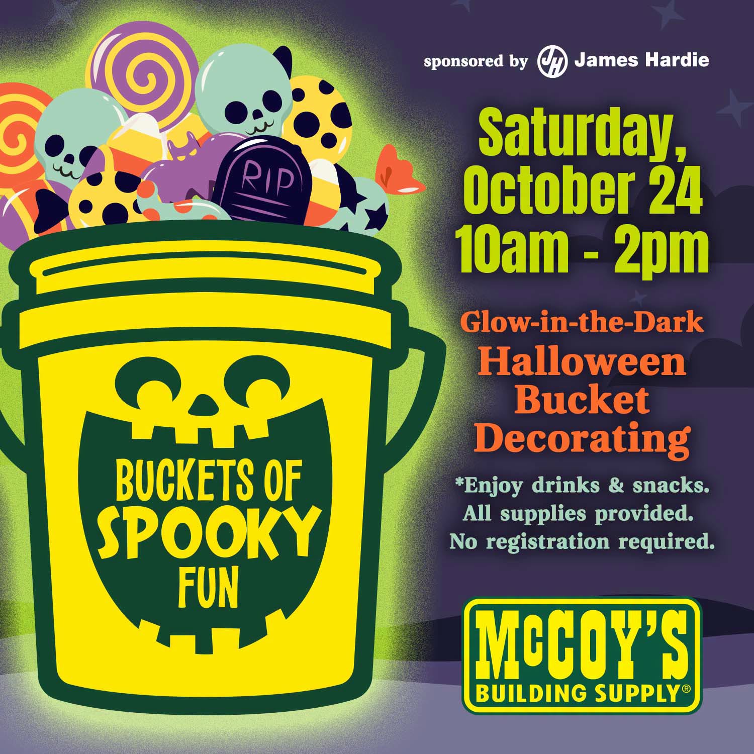 Glow-in-the-Dark Halloween Bucket Decorating