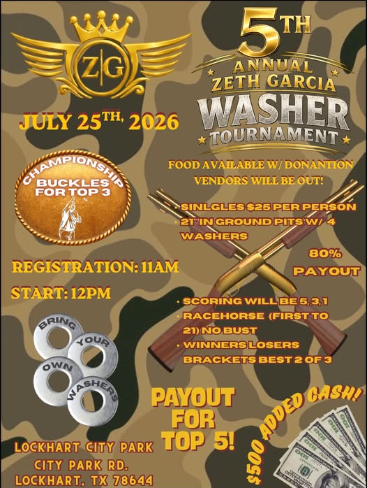 5th Annual Zeth Garcia Memorial Washer Tournament