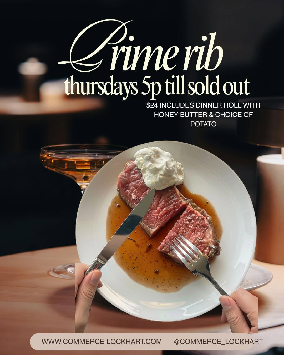 Prime Rib Thursdays at Commerce Cafe