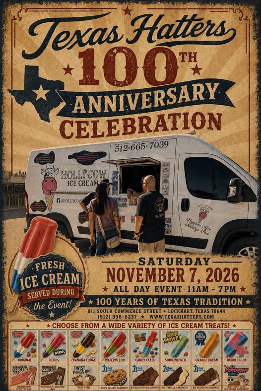 Holly Cow Ice Cream at Texas Hatters' 100th Anniversary Celebration