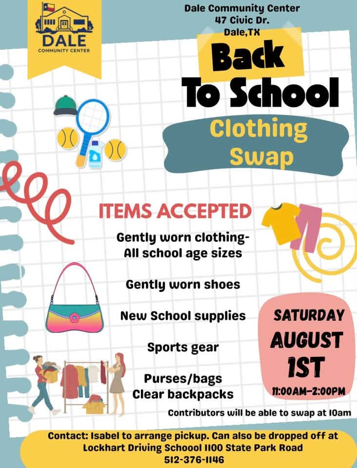 Back to School Clothing Swap at the Dale Community Center