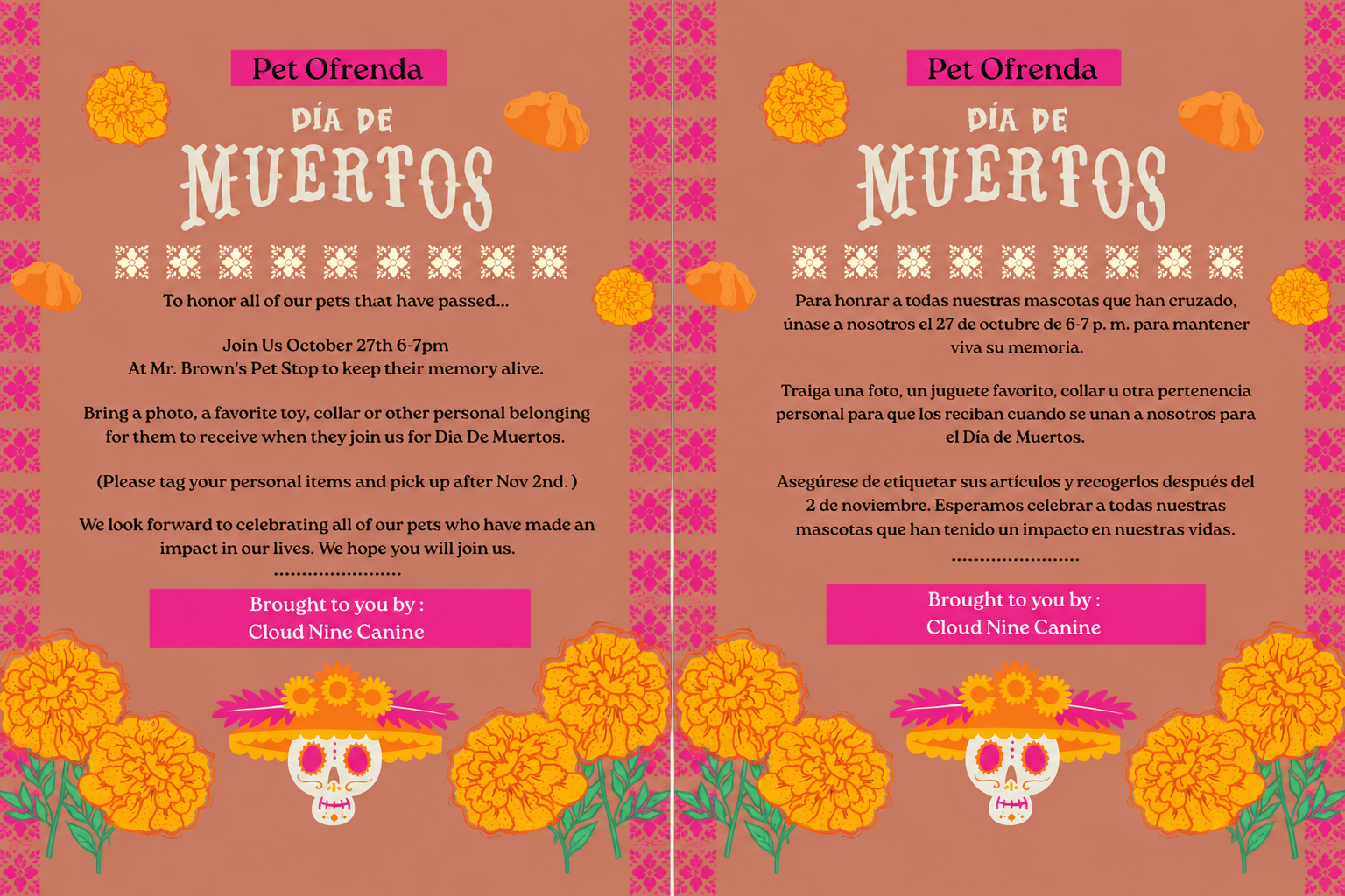 Pet Ofrenda - Día de Muertos - Honoring Our Beloved Pets at Mr. Brown’s Pet Stop