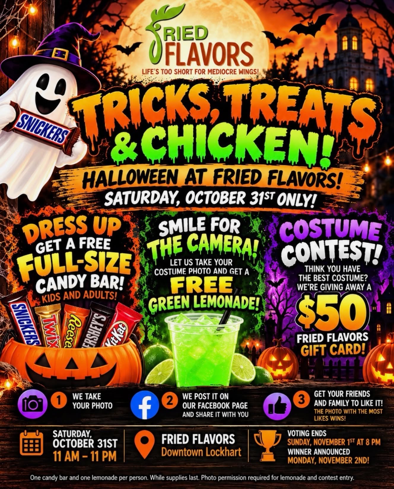 Tricks, Treats & Chicken! Halloween at Fried Flavors