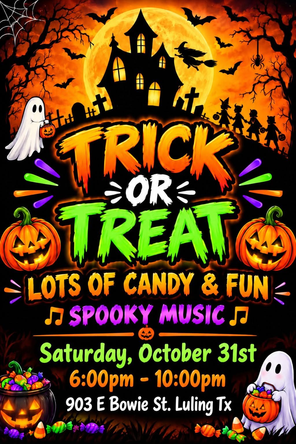 Halloween Trick or Treat on Bowie St