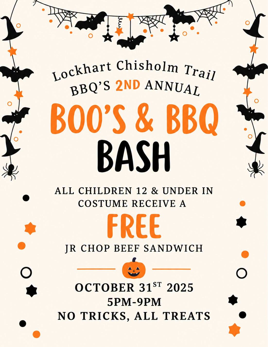Lockhart Chisholm Trail BBQ's 2nd Annual Boo's & BBQ Bash